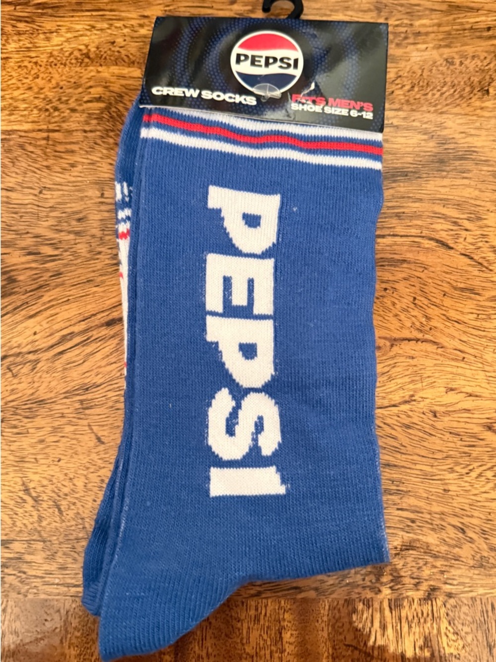 1 Pair Pepsi Crew Socks Fits Men's Shoe Size 6-12 Pepsi Cola
